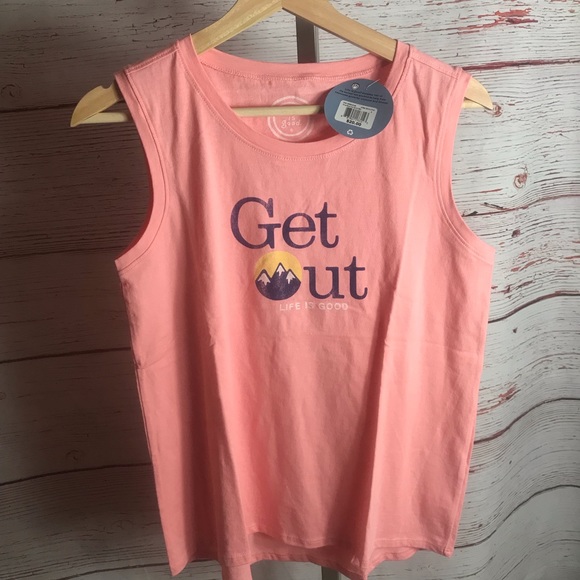 NWT Life Is Good "Get Out" Muscle Tank Top - Picture 1 of 4